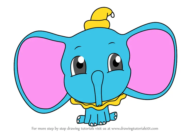 Learn How to Draw Chibi Dumbo Elephant from Dumbo (Chibi Characters) Step  by Step : Drawing Tutorials