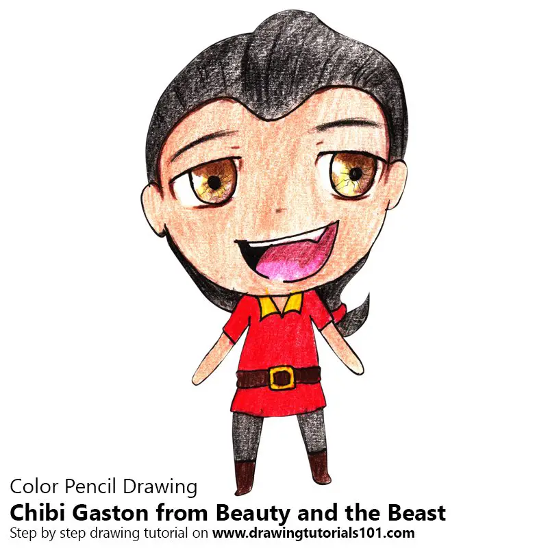 Chibi Gaston from Beauty and the Beast Color Pencil Drawing