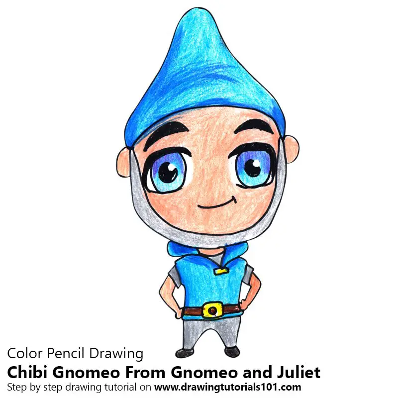 Chibi Gnomeo From Gnomeo and Juliet Color Pencil Drawing