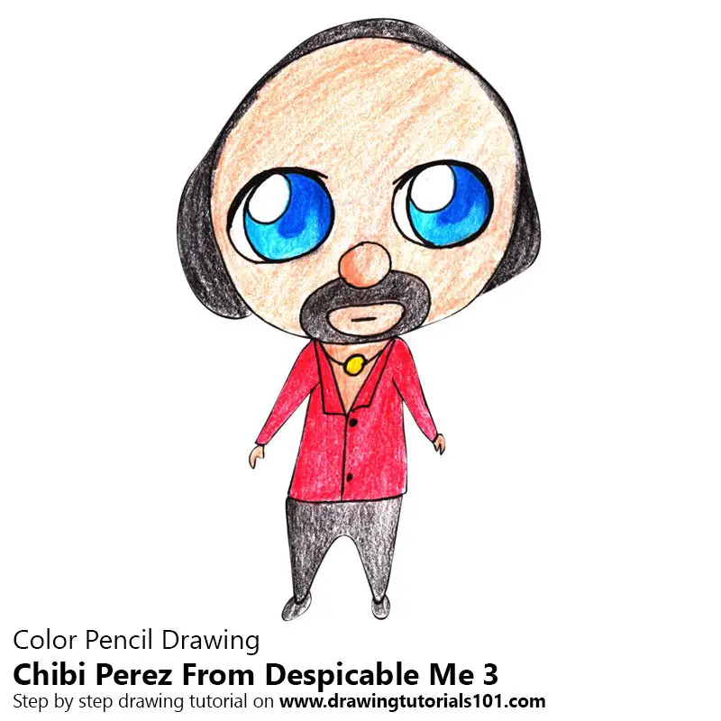 Chibi Perez From Despicable me 3 Color Pencil Drawing