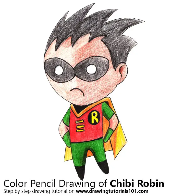 Chibi Robin Color Pencil Drawing