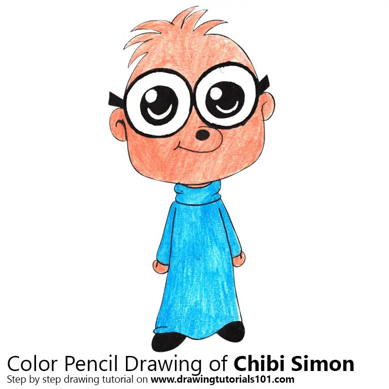 Chibi Simon from Alvin and the Chipmunks Color Pencil Drawing