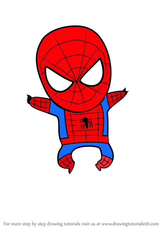 Learn How to Draw Chibi Spiderman (Chibi Characters) Step by Step : Drawing  Tutorials