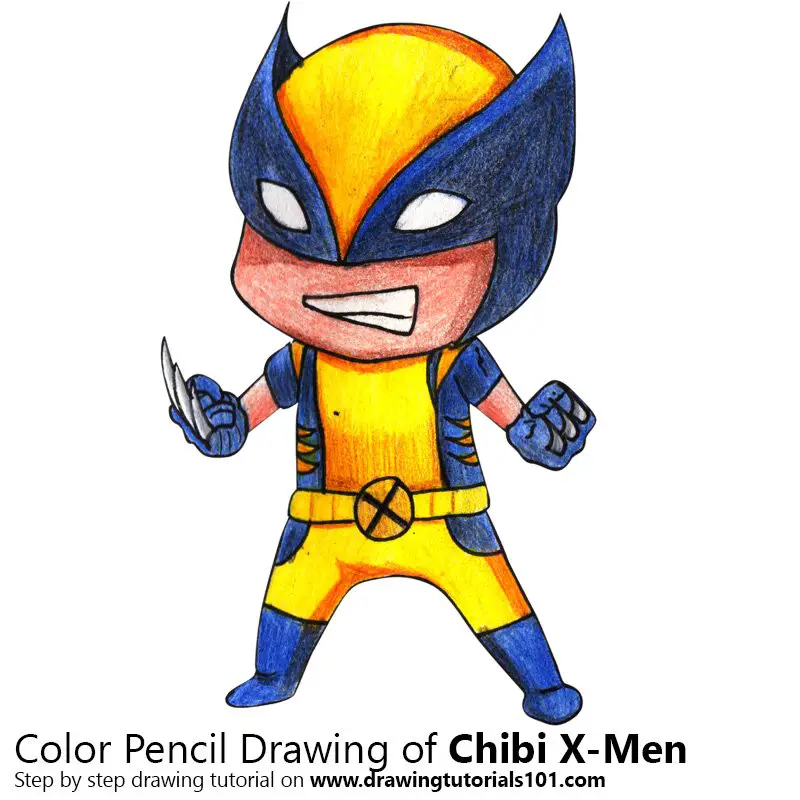 Chibi X-men Color Pencil Drawing