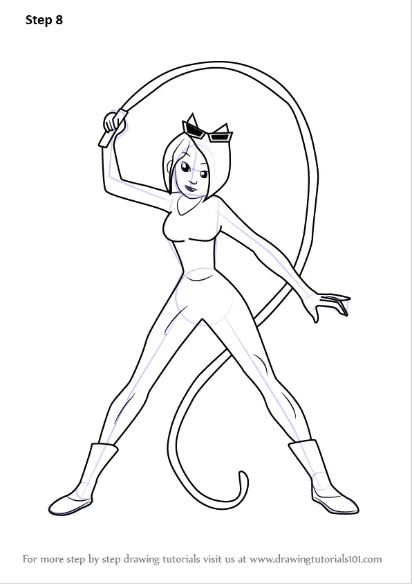 Step by Step How to Draw Catwoman from DC Super Hero Girls