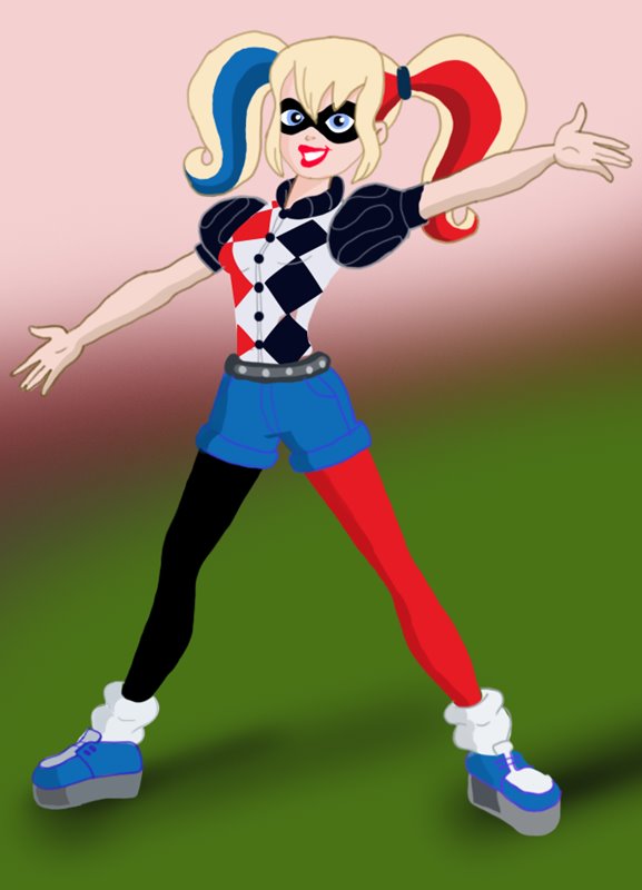 Step By Step How To Draw Harley Quinn From Dc Super Hero Girls