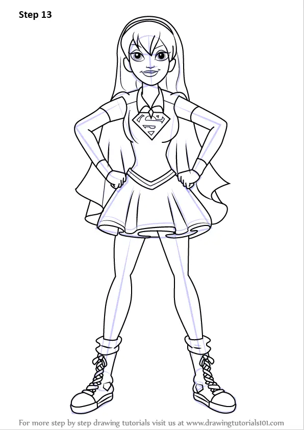Learn How to Draw Supergirl from DC Super Hero Girls (DC Super Hero Girls)  Step by Step : Drawing Tutorials
