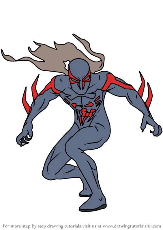 Learn How to Draw Spider-Man 2099 (Marvel Comics) Step by Step