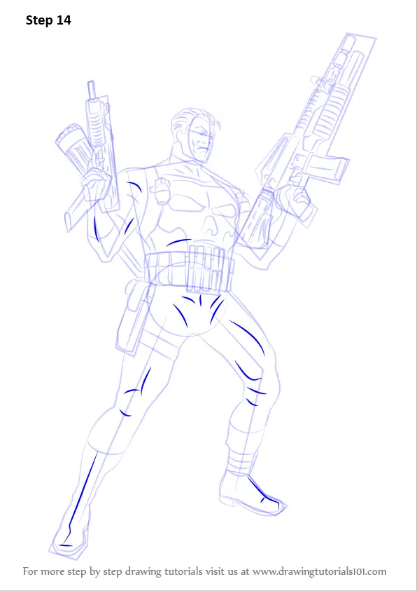 Learn How to Draw The Punisher (Marvel Comics) Step by Step Drawing