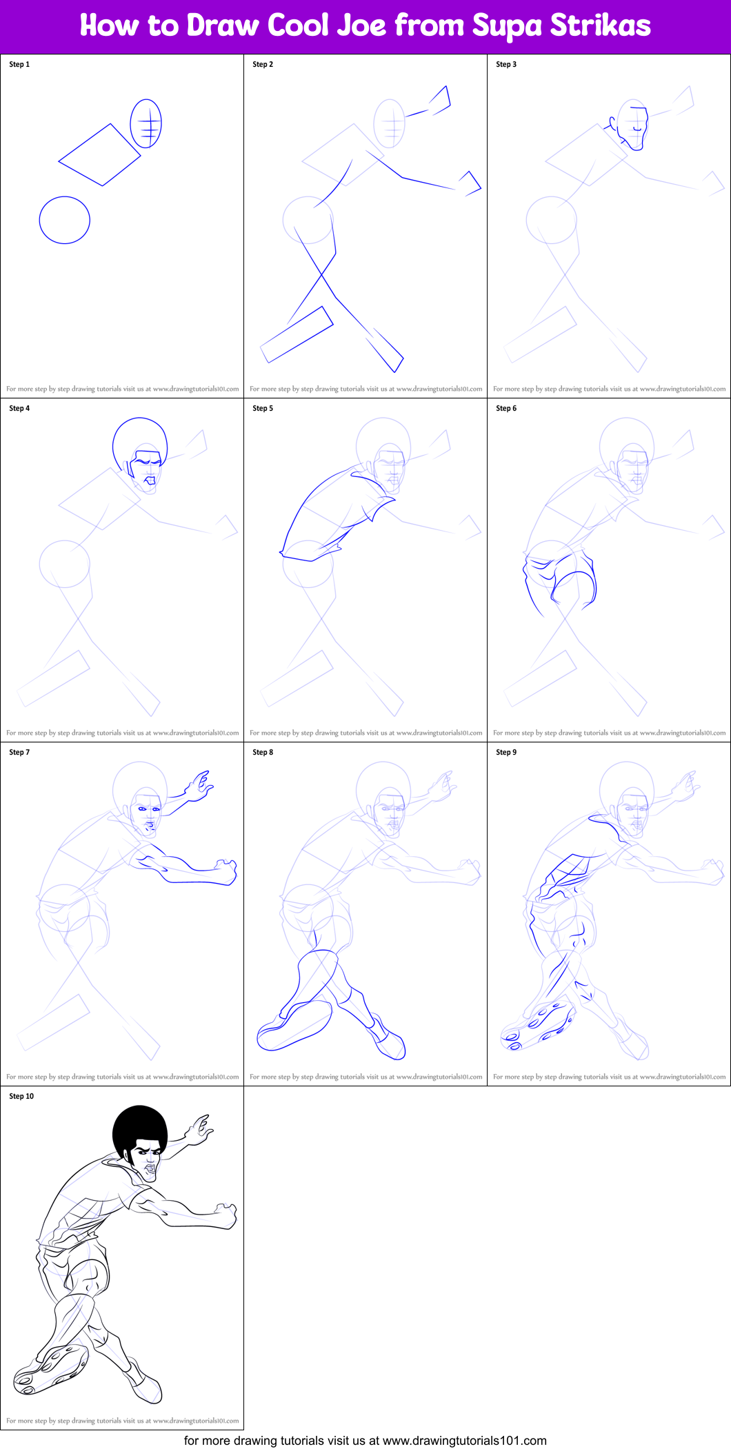 How to Draw Cool Joe from Supa Strikas printable step by step drawing ...