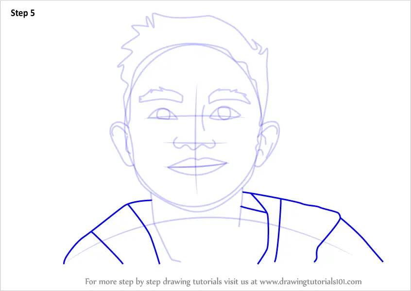 Learn How to Draw a Boy Face (Face) Step by Step : Drawing Tutorials
