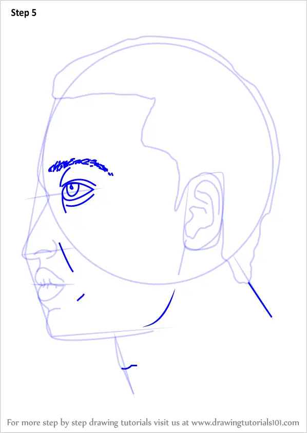 how to draw a face from the side step by step