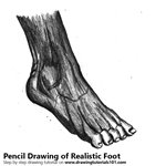 How to Draw Realistic Foot with Pencils