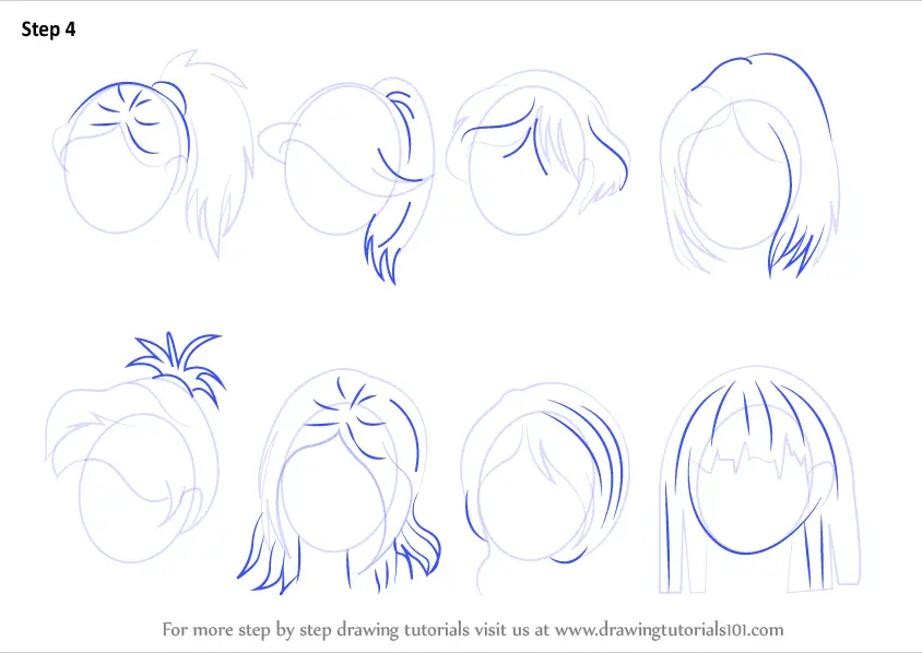 how to draw a anime hair