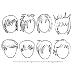 Learn How to Draw Anime Hair - Female (Hair) Step by Step : Drawing