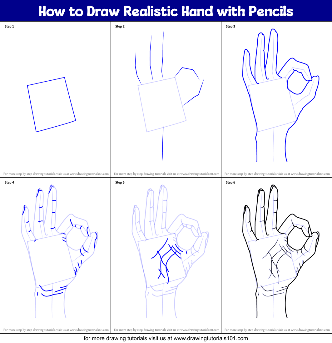 How to Draw Realistic Hand with Pencils (Hands) Step by Step