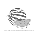 How to Draw Watermelon with Slice