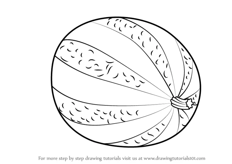 Арбуз рисунок для детей карандашом