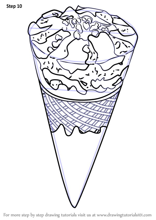 Step By Step How To Draw Chocolate Ice Cream Cone Drawingtutorials101 Com