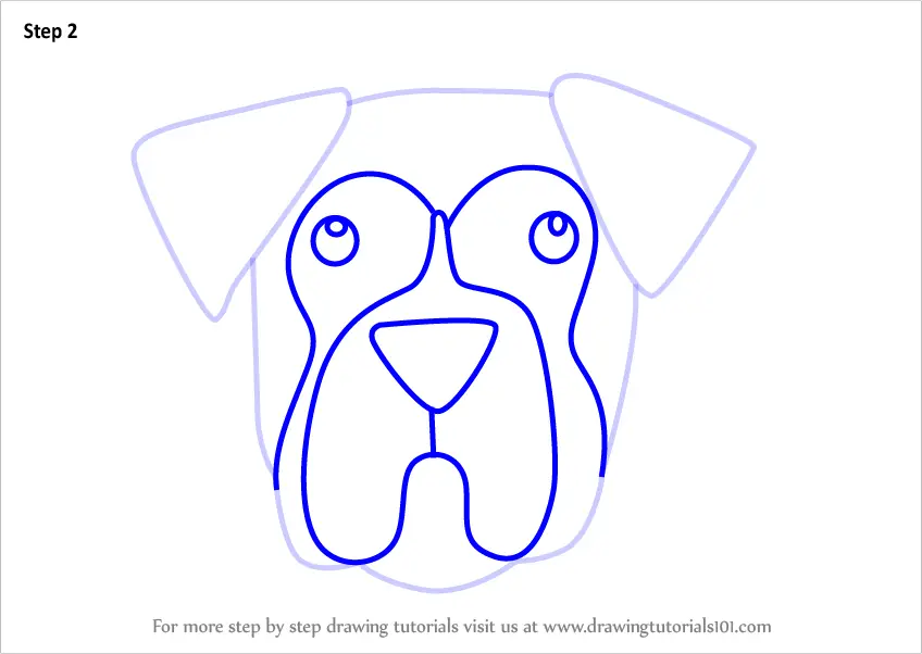Learn How to Draw a Boxer Dog Face for Kids (Animal Faces for Kids