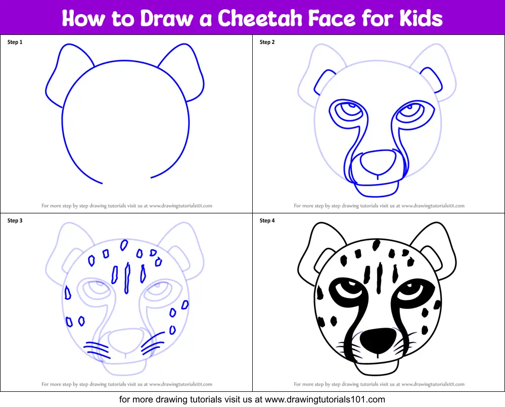 Cheetah Drawing Easy Step By Step / How to Draw a Cartoon