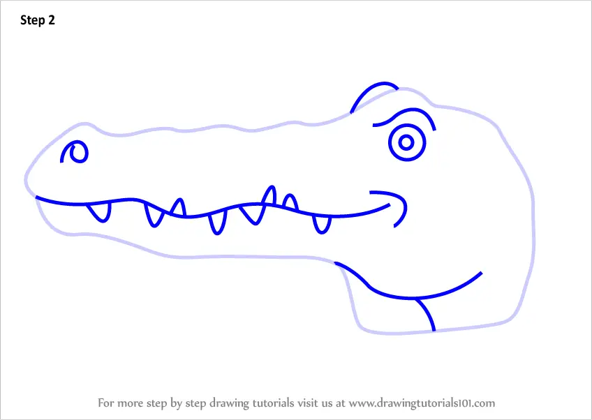 Learn How to Draw a Crocodile Face for Kids (Animal Faces for Kids ...