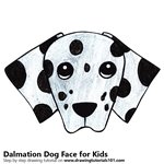 How to Draw a Dalmation Dog Face for Kids