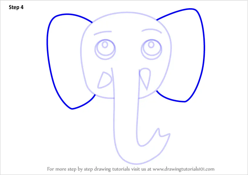 Learn How to Draw an Elephant Face for Kids (Animal Faces for Kids