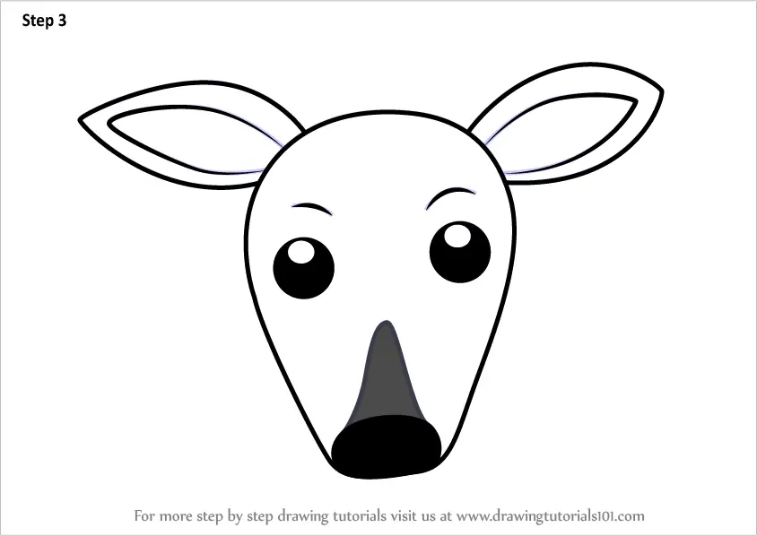 Learn How to Draw a Fawn Face for Kids (Animal Faces for Kids) Step by