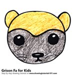 How to Draw a Grison Face for Kids