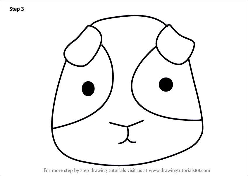 Learn How to Draw a Guinea Pig Face for Kids (Animal Faces for Kids