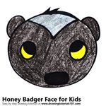 How to Draw a Honey Badger Face for Kids
