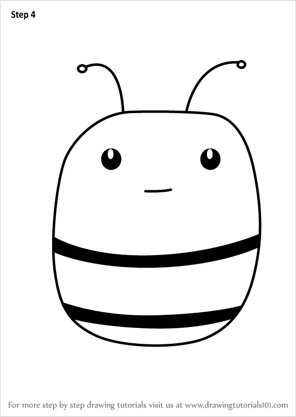 Step by Step How to Draw a Honey Bee Face for Kids