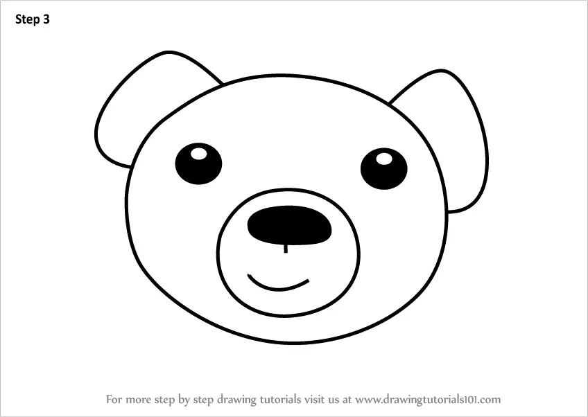Learn How to Draw a Polar Bear face for Kids (Animal Faces for Kids
