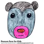 How to Draw a Possum Face for Kids