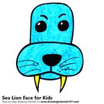 How to Draw a Sea Lion Face for Kids