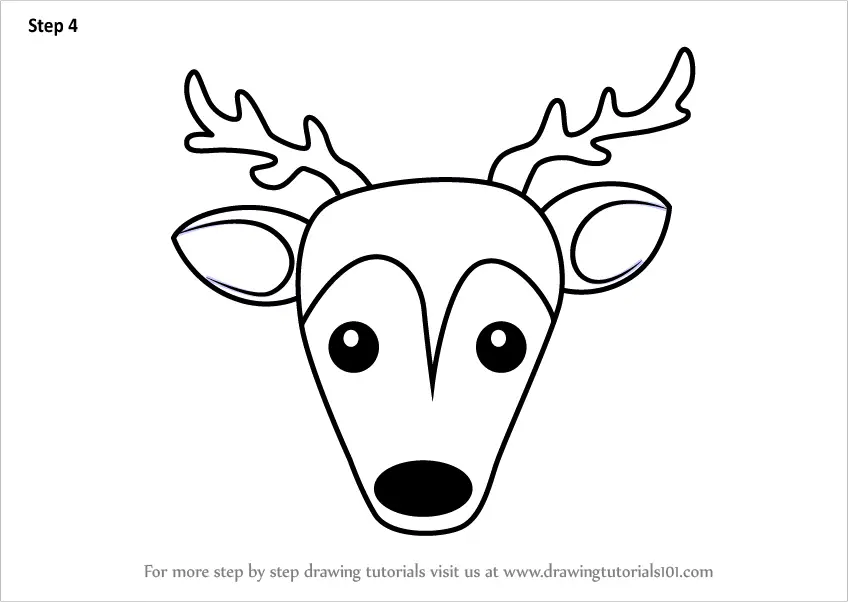 Learn How to Draw a Sika Deer Face for Kids (Animal Faces for Kids