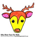 How to Draw a Sika Deer Face for Kids