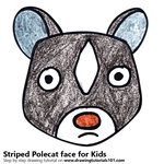 How to Draw a Striped Polecat Face for Kids