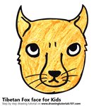 How to Draw a Tibetan Fox Face for Kids