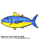 How to Draw an Albcore Tuna Fish for Kids