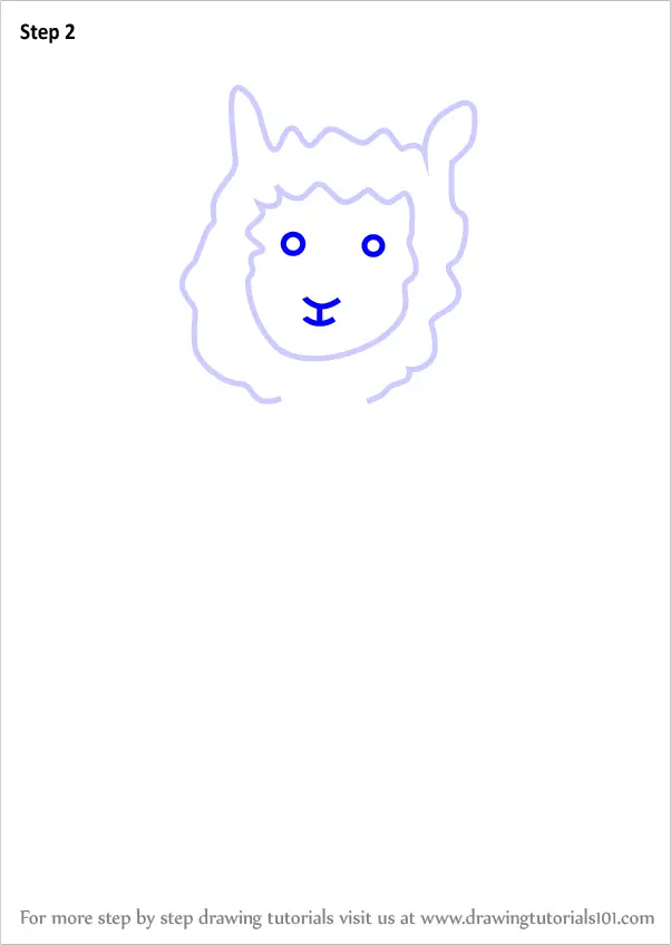 Step by Step How to Draw an Alpaca for Kids : DrawingTutorials101.com