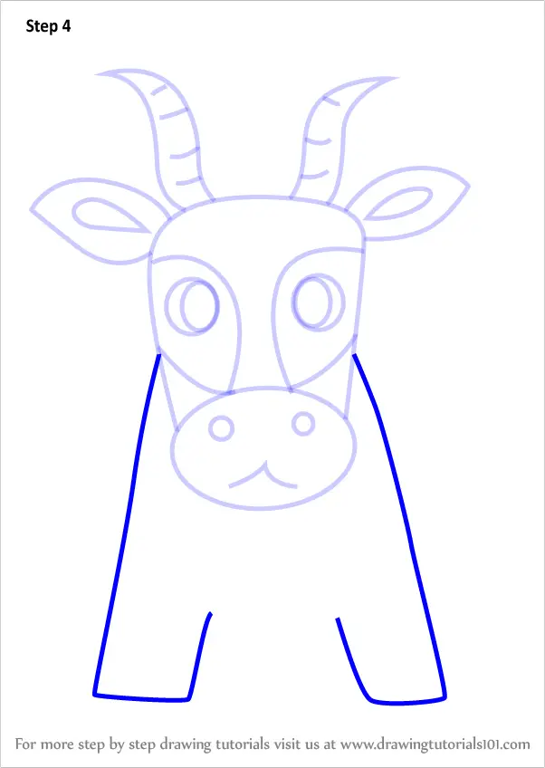 Learn How to Draw an Antelope for Kids (Animals for Kids) Step by Step