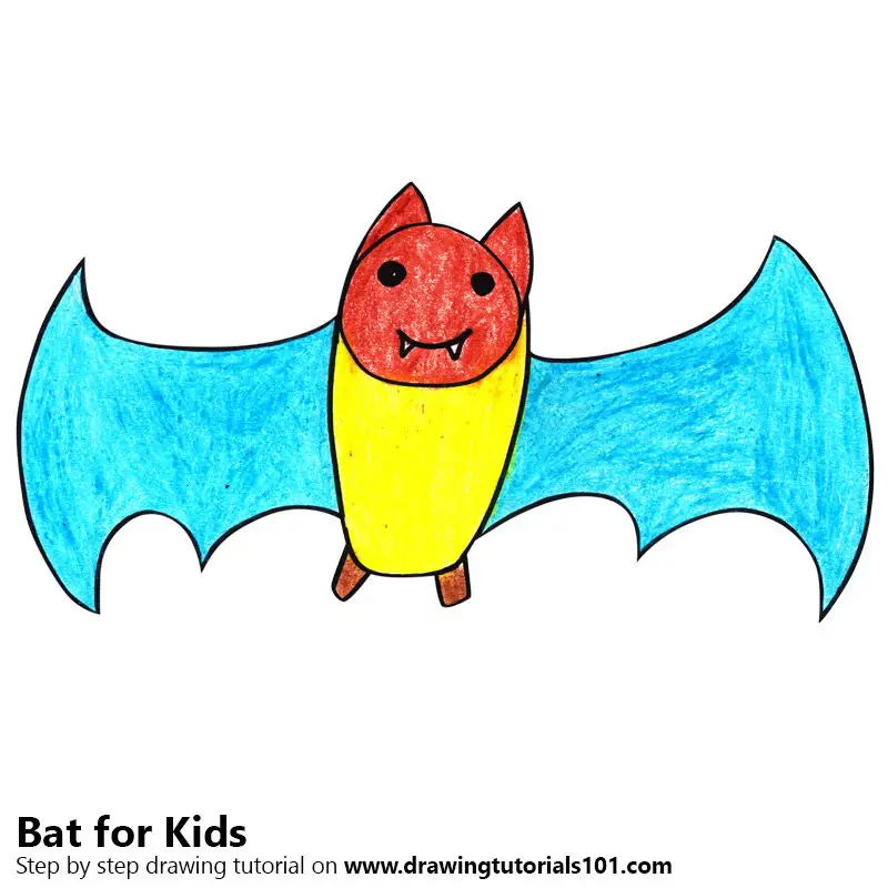 Learn How to Draw a Bat for Kids (Animals for Kids) Step