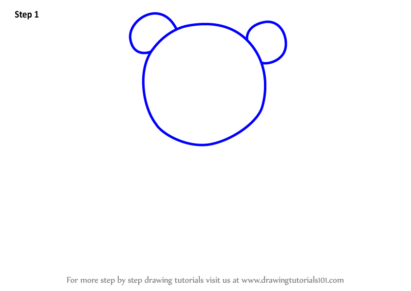 Step by Step How to Draw a Bear for Kids : DrawingTutorials101.com