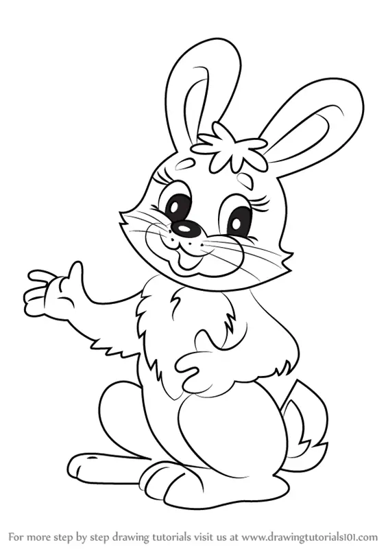 Learn How to Draw Cartoon Bunny Rabbit (Animals for Kids) Step by Step ...