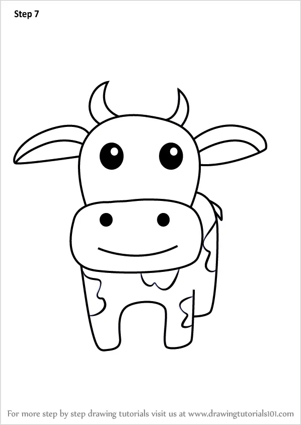 how to draw a cow for kids