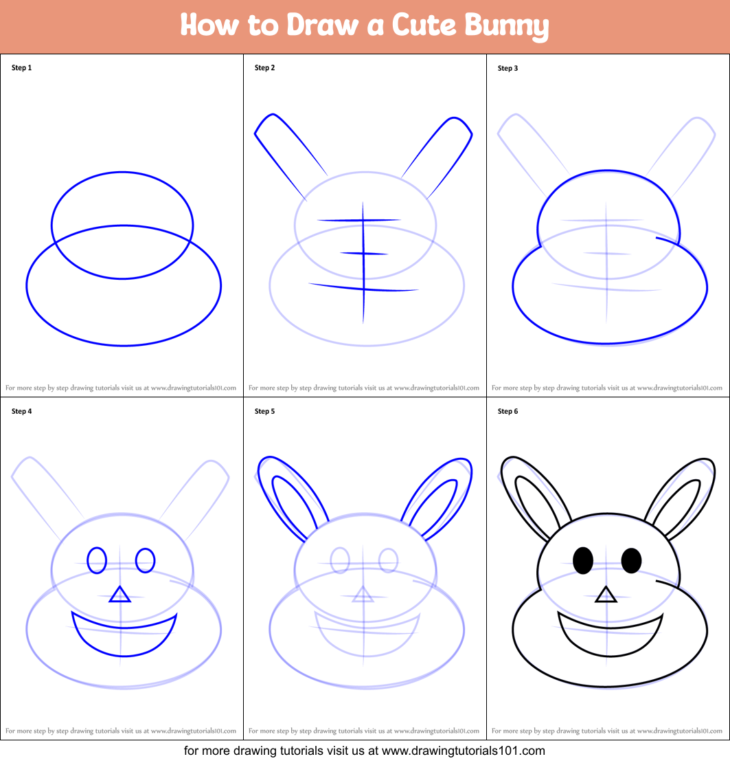 How to Draw a Cute Bunny printable step by step drawing sheet ...