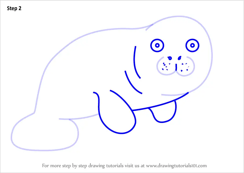 Learn How to Draw a Dugong for Kids (Animals for Kids) Step by Step