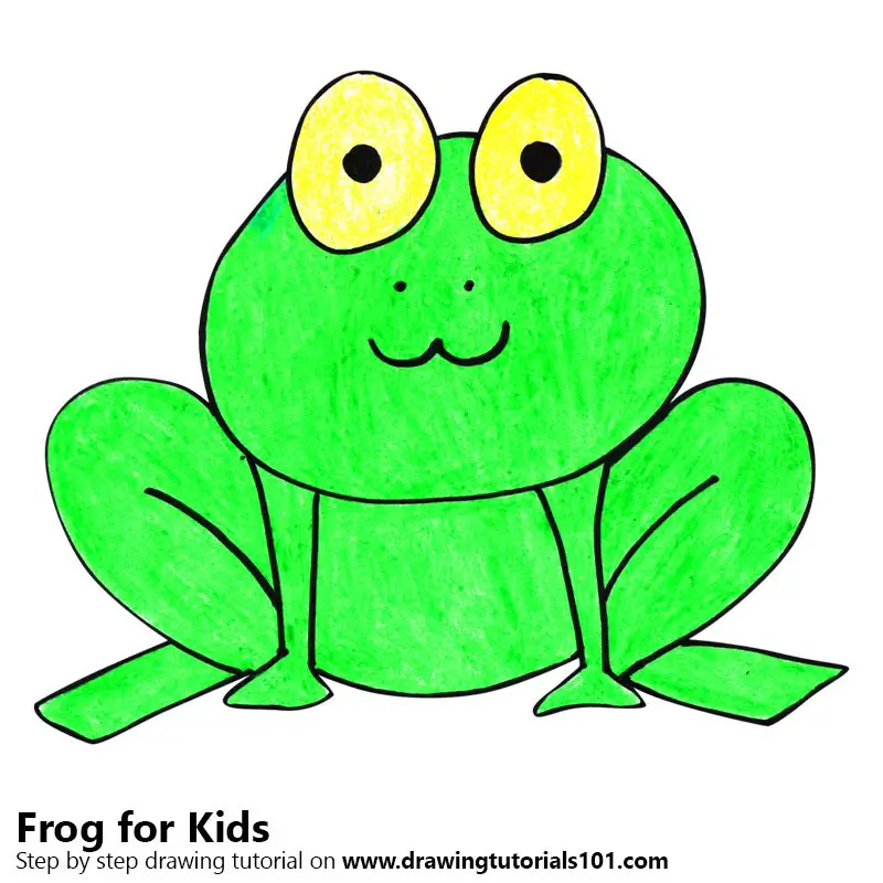 Learn How to Draw a Frog for Kids Very Easy (Animals for Kids) Step by Step  : Drawing Tutorials